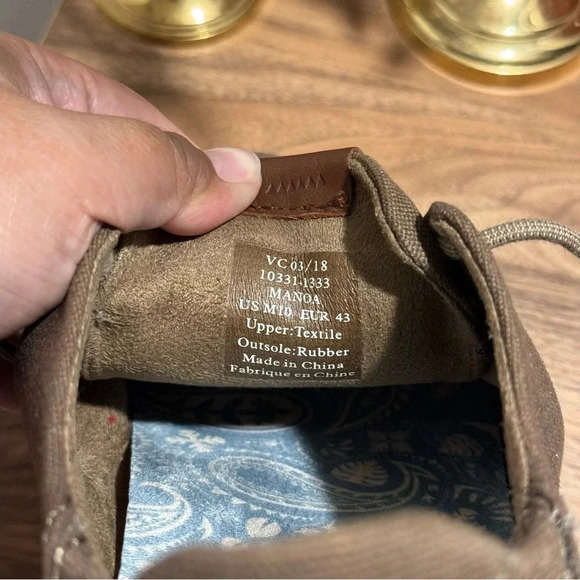 OluKai Manoa Men's Size 10 Brown Canvas Twill Casual Classic Lace Up Sneaker - Picture 6 of 6